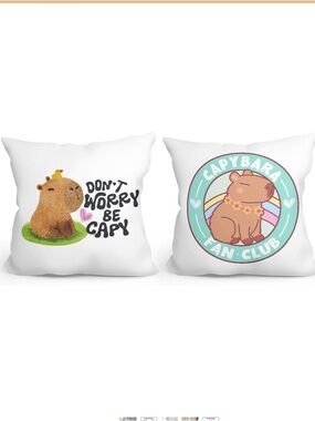 2 PCs Funny Capybara Throw Pillow Covers 18x18
